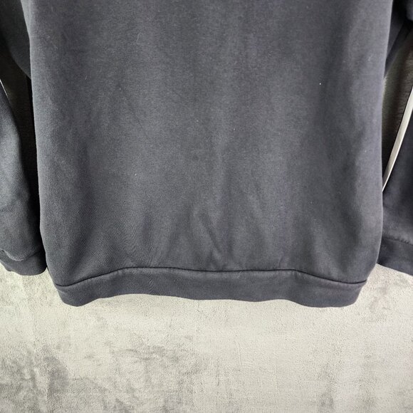 Mens Black Adidas Hoodie Sweatshirt Long Sleeves w/ White Stripes Size XL - Picture 3 of 10